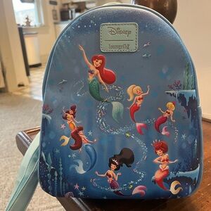 Hot Topic The Little Mermaid Ariel Daughters of Triton Loungefly Backpack Bag